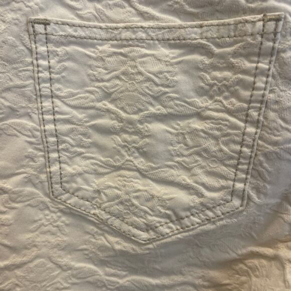 Free People Damask Embossed Jeans - Women Size 26 - Cream - Picture 6 of 6